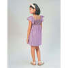 Portia Knitted Sweetheart Bodice Dress With Ruffle Sleeves, Purple - Dresses - 5
