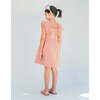 Yuno Floral Textured Smocked Waist Dress With Ruffle Sleeves, Peach - Dresses - 5