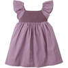 Portia Knitted Sweetheart Bodice Dress With Ruffle Sleeves, Purple - Dresses - 6