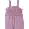 Baby Leigh Broken Striped Dobby Jumpsuit With Smocked Top, Purple - Rompers - 4