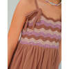 Malaya Sun Dress With Wavy Knitted Bodice, Brown - Dresses - 4