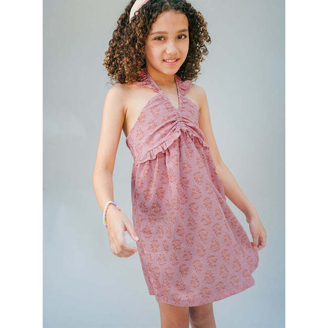 Regina Cheesecloth Halter Dress With Ruffles , Multicolor - Dresses - 3