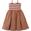 Malaya Sun Dress With Wavy Knitted Bodice, Brown - Dresses - 5