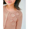 Mutya Cardigan With Crochet Flower Appliques, Peach - Cardigans - 4