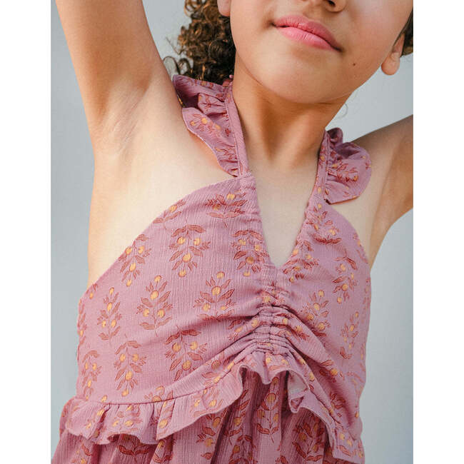 Regina Cheesecloth Halter Dress With Ruffles , Multicolor - Dresses - 4