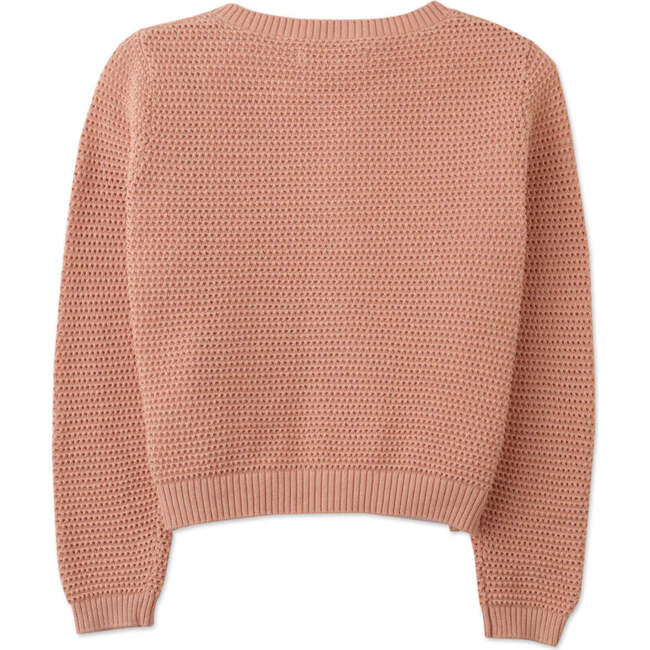 Mutya Cardigan With Crochet Flower Appliques, Peach - Cardigans - 5