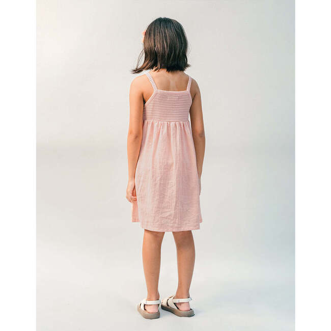 Blair Strappy Dress With All Over Crochet Bodice & Flowers, Peach - Dresses - 5