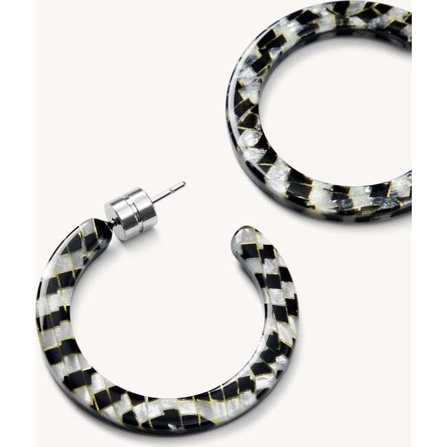 Mini Hoops, Perle Noir - Earrings - 2