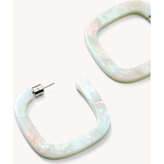 Midi Square Hoops, Astral Mint - Earrings - 2