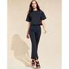 Scallop Bonded Tee, Black - T-Shirts - 1 - thumbnail