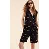 Metalic Gold Foil Shorts, Black - Shorts - 1 - thumbnail