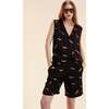 Metalic Gold Foil Shorts, Black - Shorts - 2