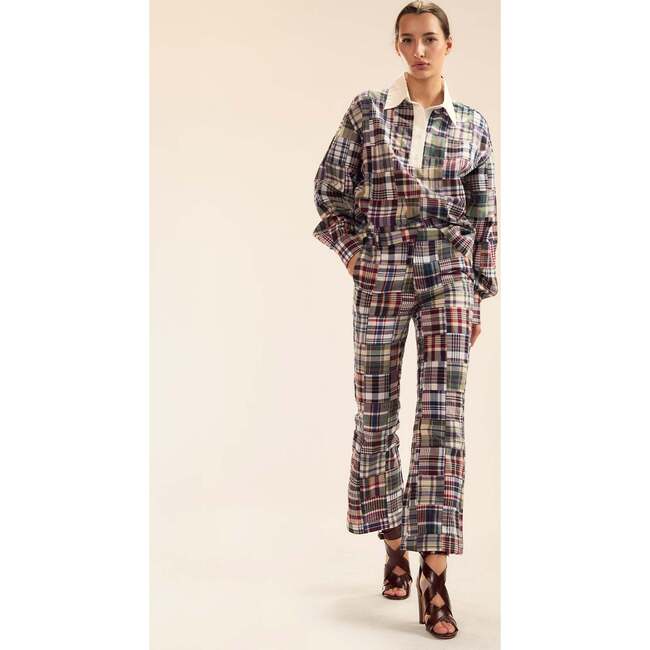 Marisol Madras Cropped Trouser, Plaid - Pants - 4