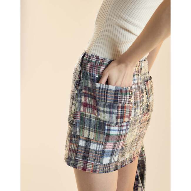 Marisol Madras Mini Skirt, Plaid - Skirts - 4