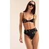 Amalfi High Waisted Bikini Bottom, Black Gold - Two Pieces - 4