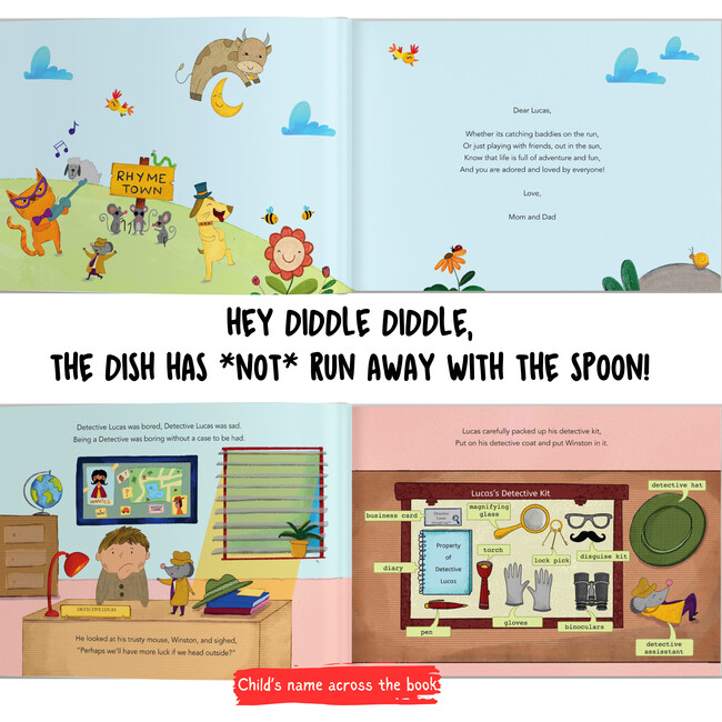 Your Child the Detective: The Case of the Disappearing Dish (Personalized Nursery Rhyme Book) - Books - 3