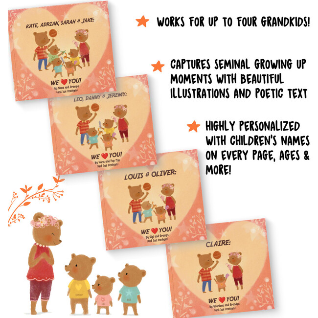Grandkids, We Love You! (A Personalized Read-Aloud Gift for upto 4 Grandkids from Grandparents/ Single Grandparent) - Books - 2