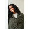 Waffle Knit Throw, Thyme - Blankets - 2
