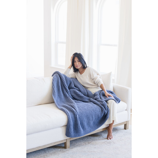 Waffle Knit XL Throw, Oxford - Blankets - 3