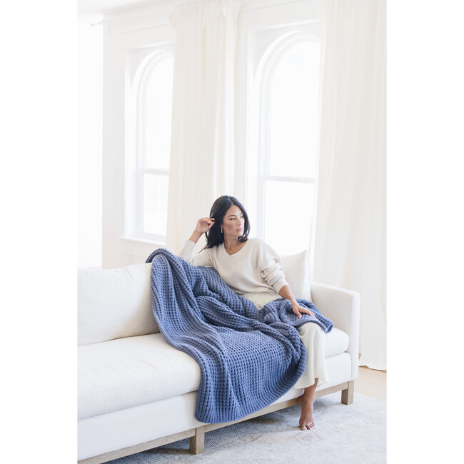 Waffle Knit XL Throw, Oxford - Blankets - 4