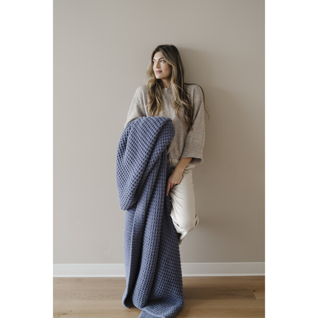 Waffle Knit XL Throw, Oxford - Blankets - 5