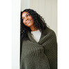Waffle Knit XL Throw, Thyme - Blankets - 4
