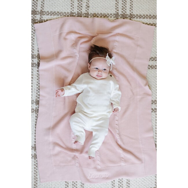 Heriloom Blanket Receiving, Pink - Blankets - 2