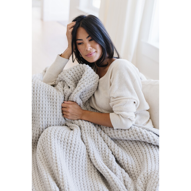 Waffle Knit Throw, Moonbeam - Blankets - 6