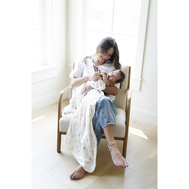Minky Stretch Luxe Swaddle, Mushrooms - Swaddles - 4