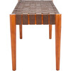 Amalia Leather Weave Bench, Cognac - Kids Seating - 3