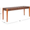 Amalia Leather Weave Bench, Cognac - Kids Seating - 5