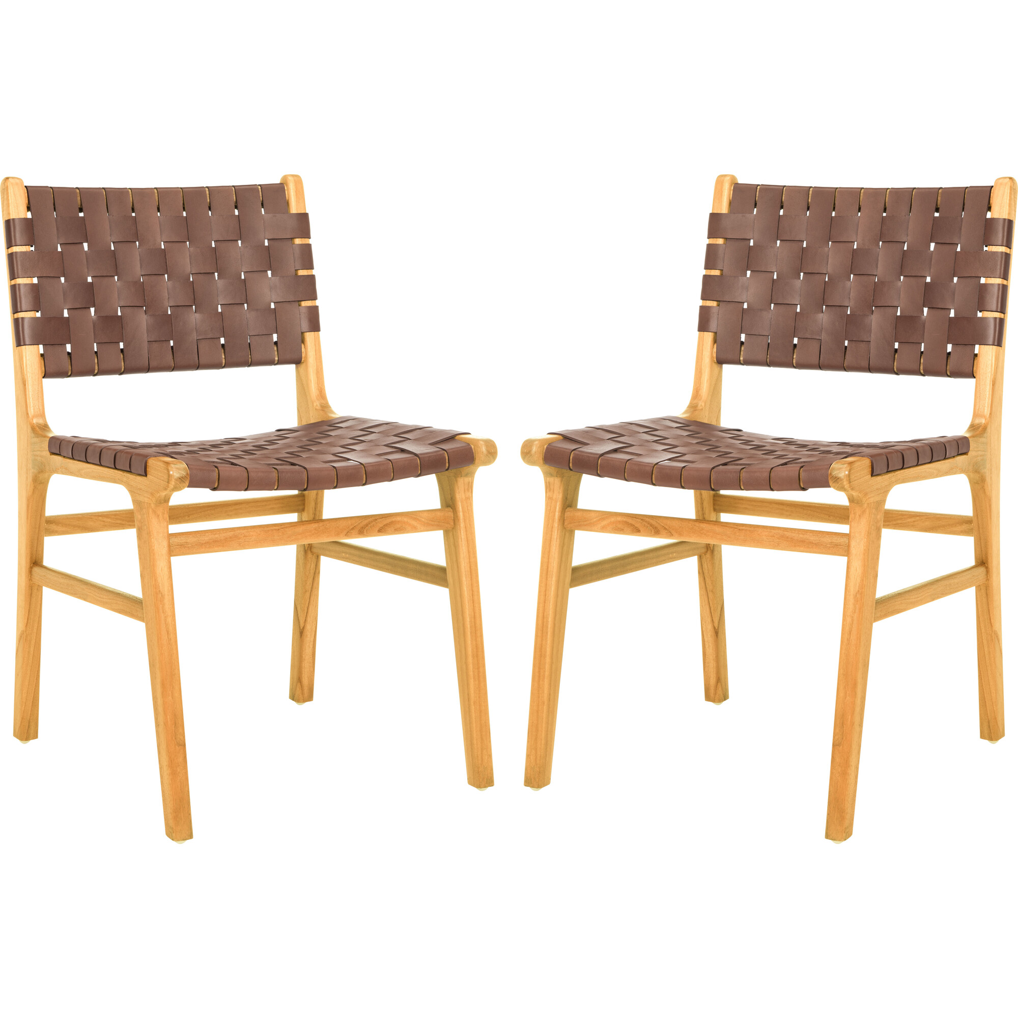 Taika Woven Leather Accent Chair, Cognac - Accent Seating - 1