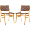 Taika Woven Leather Accent Chair, Cognac - Accent Seating - 1 - thumbnail