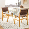 Taika Woven Leather Accent Chair, Cognac - Accent Seating - 2