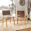 Taika Woven Leather Accent Chair, Cognac - Accent Seating - 3