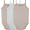 Bamboo Cotton Girls Tank Bodysuits, Mauve + White (3-Pack) - Onesies - 1 - thumbnail