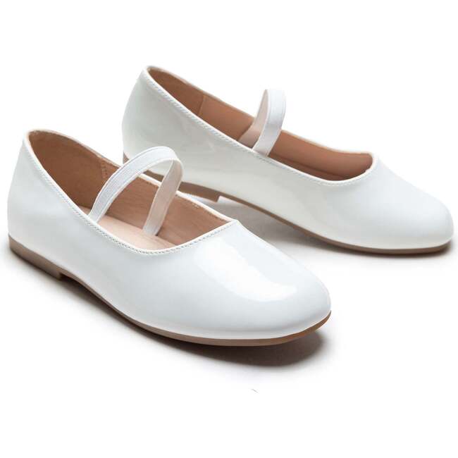 Satin Colette Flats, White