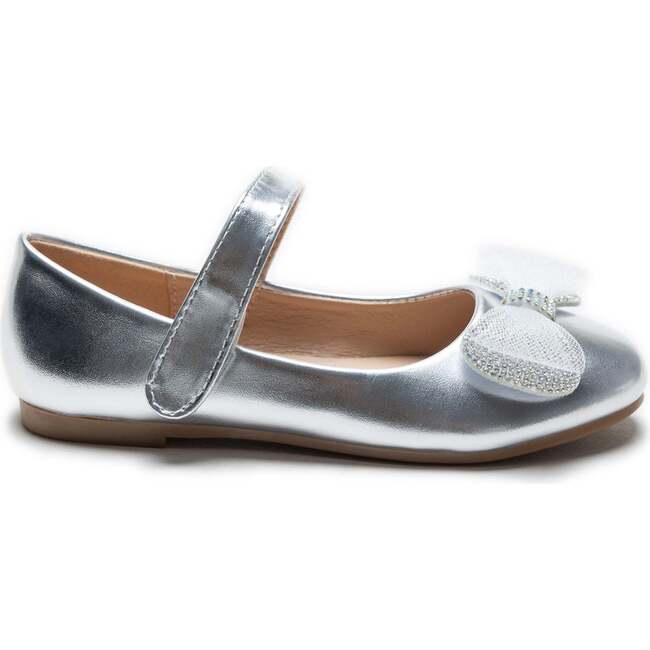 Lydia Bow Flats, Silver - Mary Janes - 2