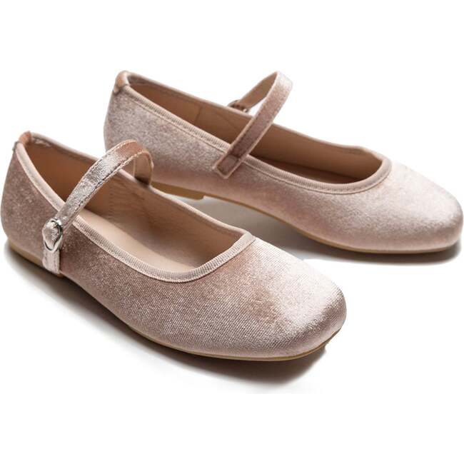 Michelle Satin Velvet Flats, Powder