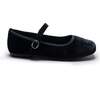 Michelle Satin Velvet Flats, Black - Mary Janes - 2