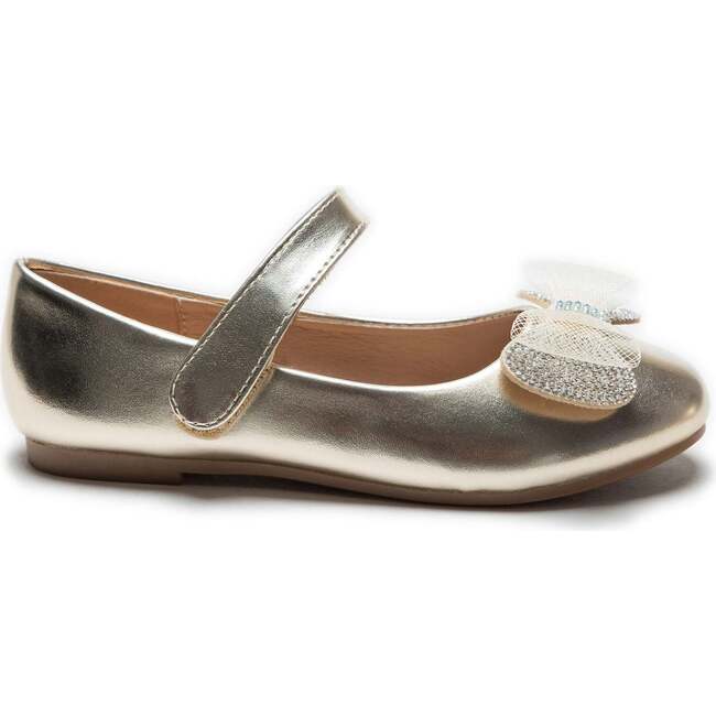 Lydia Bow Flats, Gold - Mary Janes - 2