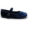 Michelle Satin Velvet Flats, Navy - Mary Janes - 3