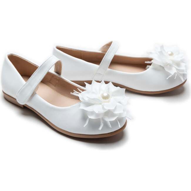 Dahlia Flower Flats, White - Mary Janes - 3