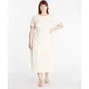 Women's Short Sleeve Aurora Dress, Cream - Cover-Ups - 4 - thumbnail