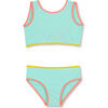 Withney Two-Piece Swimsuit UPF50+, Turquoise - One Pieces - 1 - thumbnail