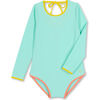 Kim Anti-UV One-Piece Swimsuit, Turquoise - One Pieces - 1 - thumbnail