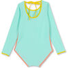 Kim Anti-UV One-Piece Swimsuit, Turquoise - One Pieces - 2