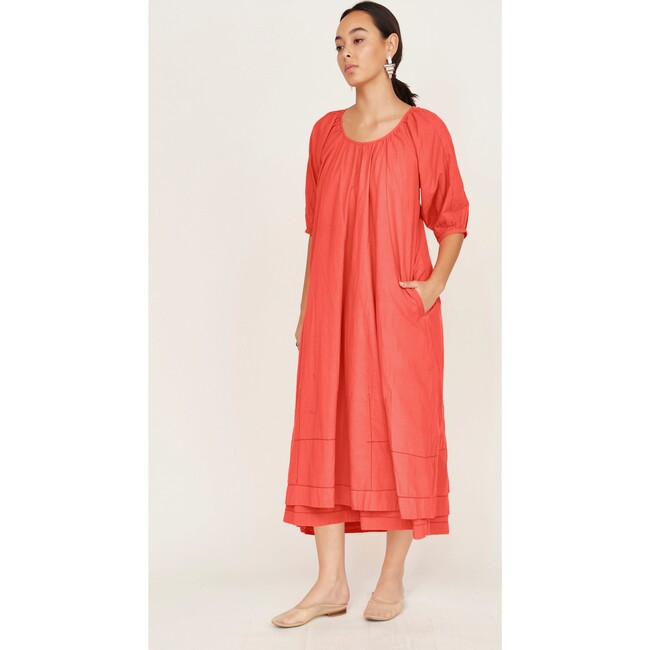 Seville Long Dress, Lobster - Dresses - 2