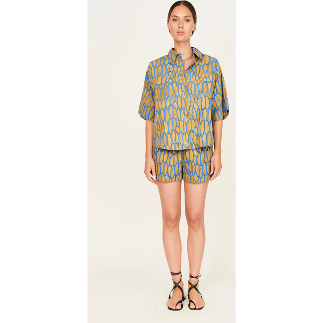 Kyoto Short Sleeved Shirt, Bluefish