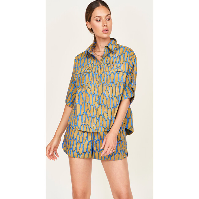 Kyoto Short Sleeved Shirt, Bluefish - Blouses - 3